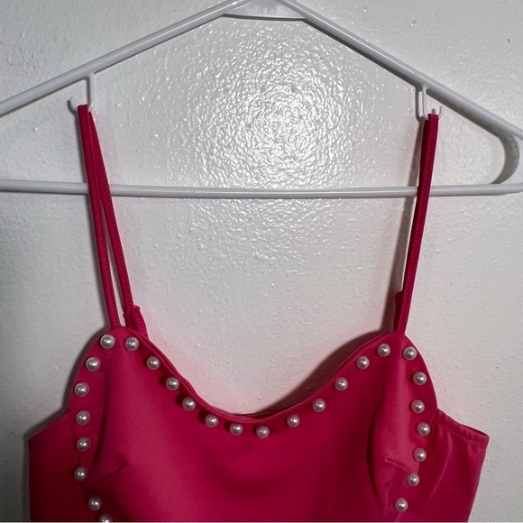 Shein Heart Pattern Tank Top Pink Pearls 6 - Picture 6 of 10